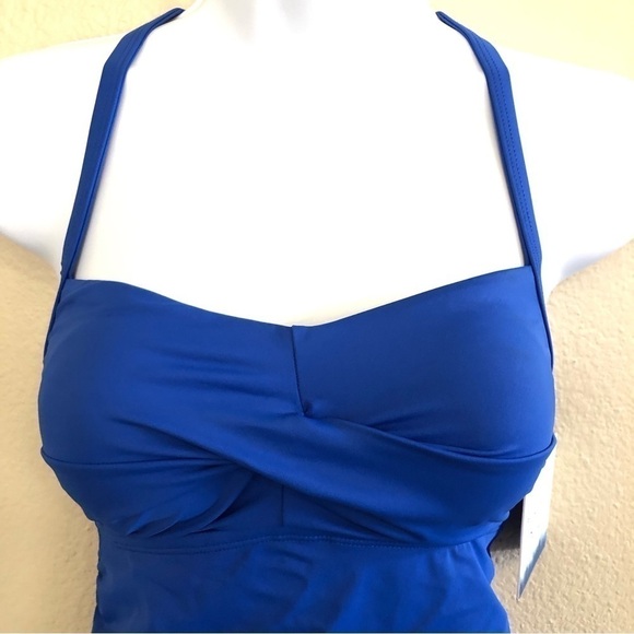 Maurices American Beach™ Ruched Twist Front Tankini Top Size Small - Picture 2 of 14